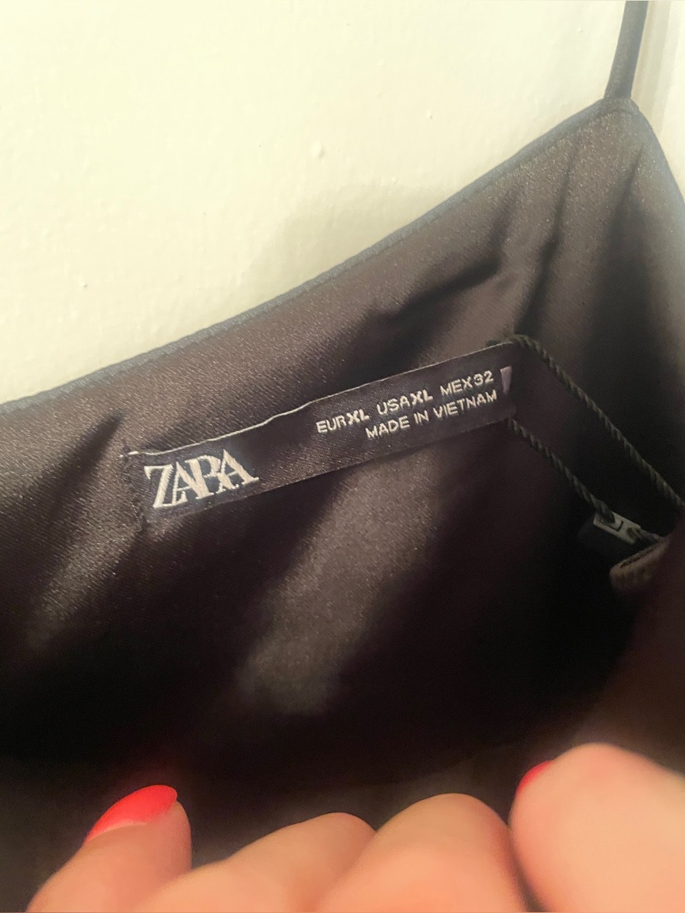 🆕NWT ZARA Black Corset Satin Formal Dress with Slit and Spaghetti Straps size XL - Picture 8 of 15